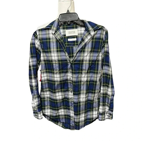 Grayson Button Down The Hero Shirt Plaid Blue Green - Picture 1 of 4